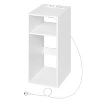 Mesitas de noche Mesita de noche Mesa auxiliar estrecha con 2 enchufes 2 puertos USB Mesa de centro de almacenamiento - details 1