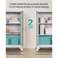 Archivador de Oficina, Armario Multifuncional, 2 Puertas, con Cerradura, Almacenamiento de Acero, para Sala de Estar, Gris Mate OMC013G01 - details 42