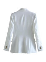 TRAFZA-traje elegante de manga larga para mujer, traje con cuello, Bolsillo falso, decorado, Color sólido, estilo callejero, prendas de vestir exteriores informales - details 20