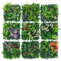 Panel de pared de plantas artificiales DIY, hoja de planta de arce de simulación realista duradera, alfombra de eucalipto Artificial verde de 25x25cm - details 11