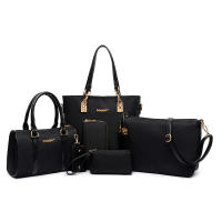 Bolsos Bandolera Mochila Totes Shoppers y bolso de hombro para mujeres Damas Juego de 6 piezas de cuero PU con diseño de nylon y poliéster - details 2