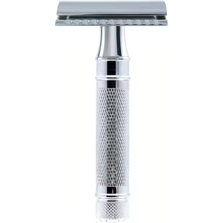 Maquinilla de afeitar manual de doble filo con mango corto, ecológica y reutilizable para hombres y mujeres, para crema - 1