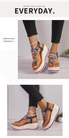 Tamaño grande para mujer, novedad de verano, sandalias coloridas con suela gruesa y tacón con diamantes de imitación - details 6