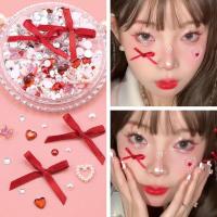 Parche de Maquillaje Facial de Mariposa de Flores Adhesivo de Secuencia de Perlas de Diamante DIY para Uso en Belleza de Nails y Ojos - details 5