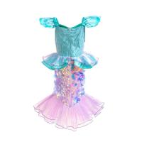 AmyStylish Niñas Princesa Sirena Ariel Cosplay Halloween Fiesta de Cumpleaños Verano Playa Vacaciones Vestido - details 33
