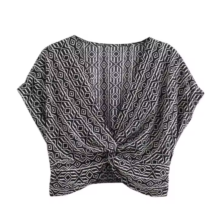 - Nueva ropa de mujer, conjunto de pantalones anchos estampados, moderno y versátil con cordones - 1