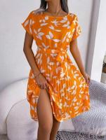 Ropa de mujer Primavera Verano Nuevo Vestido de manga corta con lazo floral Falda plisada - details 5