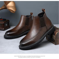Botas Chelsea de cuero de vaca de gama alta botas de otoño e invierno de cuero genuino botas cortas británicas puntiagudas - details 18
