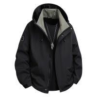 Nuevas camisetas transpirables simples para hombre, abrigos con capucha lisos informales versátiles para otoño e invierno, chaqueta holgada cómoda a prueba de viento para exteriores para hombre - details 3