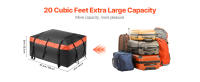 SucceBuy Bolsa de carga para techo de coche de 20 pies cúbicos, bolsa de equipaje de techo impermeable de PVC 840D, alfombrilla antideslizante, cerradura, 6 ganchos para puertas, para todos los vehículos - details 1