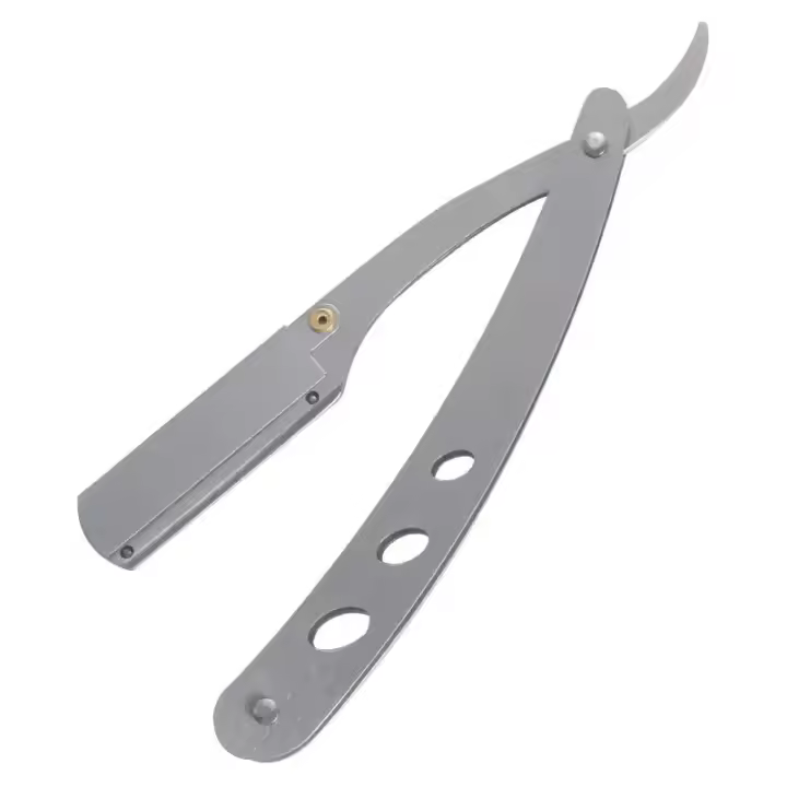 Maquinilla de afeitar plegable profesional para hombres, maquinilla de afeitar recta manual de acero inoxidable con cuchilla - 1