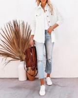 Otoño e Invierno Nueva Chaqueta Casual Ligera con Bolsillo de Diamante de Color Sólido para Mujer - details 34