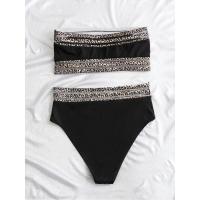 Traje de baño de 2 piezas para mujer, bañador de cintura alta con Control de barriga y estampado de leopardo, conjunto de Bikini con curvas, ropa de baño 2023 - details 4