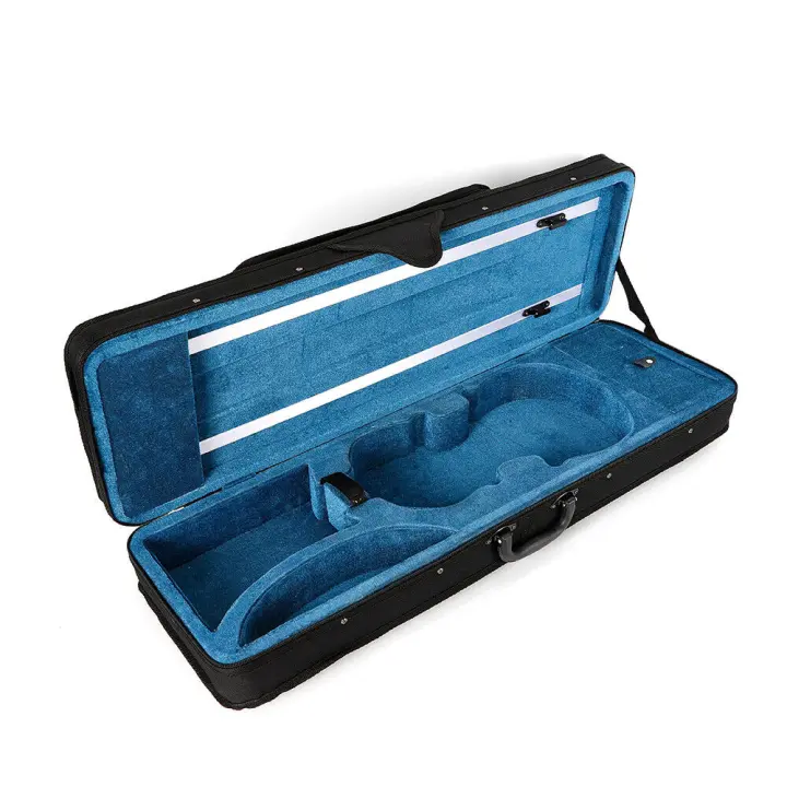 Estuche de violín 4/4 con correa de mochila, carcasa de tela Oxford y capa interior de franela duradera y de larga duración, con forro azul - 1