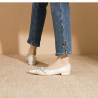 Nueva hebilla de cinturón, boca poco profunda, zapatos individuales de suela plana, zapatos individuales casuales - details 18