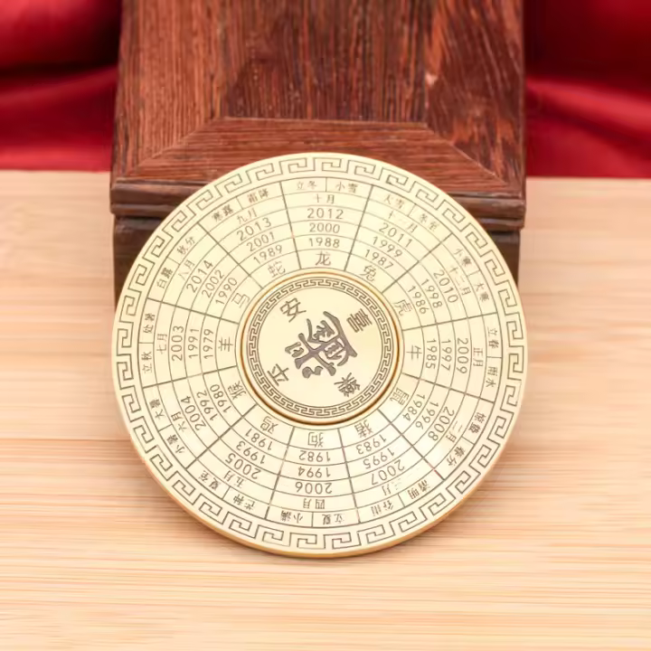Latón giratorio con la yema del dedo, 36 estrategias, día avanzado, brújula dorada de feng shui, giroscopio de dedo, lote de viento - 1