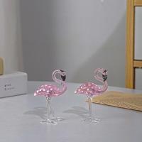 Figuras de flamencos de cristal de arte Hecho A Mano creativo, dibujos animados únicos, flamenco rosa simulado, escultura de Animal bonita para oficina - details 5