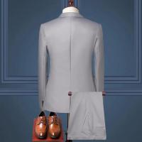 Conjunto de Pantalones y Abrigo para Hombre Traje de Negocios Ajustado de Manga Larga con Correa y Botones Únicos - details 9