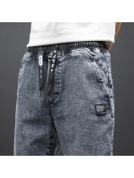 Pantalones Cargo Harem Para Hombre Negro Azul Estilo Callejero Primavera Verano Denim Midweight Cierre Con Cordón Talla Grande Hasta 8XL - details 14