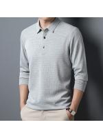 Camiseta Polo Casual Para Hombre Manga Larga Cómoda Verano Top Antigüedades Estilo Sólido Antiarrugas Polyester - details 9