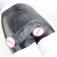 Empaque privado SEXY FAAK Pantalones de silicona negros con manga de alargamiento, consolador realista hueco usable, masturbador masculino, juguetes sexuales para hombres - details 3