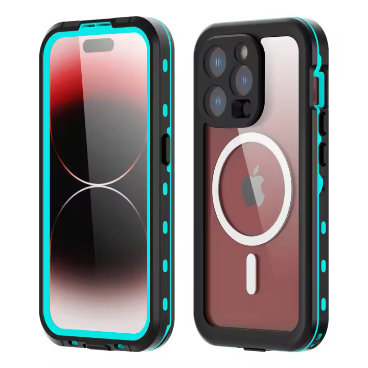Funda Impermeable IP68 para iPhone 16, 15, 14, 13 Pro Max Carga Inalámbrica, Soporte MagSafe, Resistente al Polvo, Resistente a Golpes, Protección Completa 360 - 1