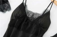 Conjunto de 2 piezas para mujer, camisón con cuello en V, ropa de dormir de seda, ropa, ropa de dormir para el hogar - details 16
