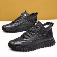 Invierno nuevos zapatos de algodón para hombres con botas de nieve de algodón de caña alta cálidas de terciopelo - details 3