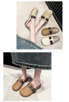 Zapatillas retro con bolsa en la cabeza y suela blanda, zapatos de moda de primavera, nuevos zapatos casuales y versátiles para mujer con suela plana y medio arrastre. - details 15