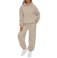Conjunto deportivo de dos piezas para mujer, Sudadera con capucha informal y pantalones de cintura elástica, trajes de moda para Otoño e Invierno - details 11