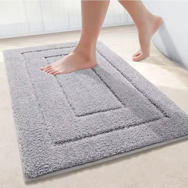 Alfombras De Baño De Microfibra Antideslizante Lavable Felpudo De Baño Absorbente De Agua Resiste La Suciedad Alfombra De Baño Ducha Alfombrilla De Pie De Terciopelo - 1