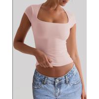Ropa de yoga europea y americana, camiseta delgada elástica deportiva, ropa de mujer 2025, tops de verano, ropa para correr - details 5