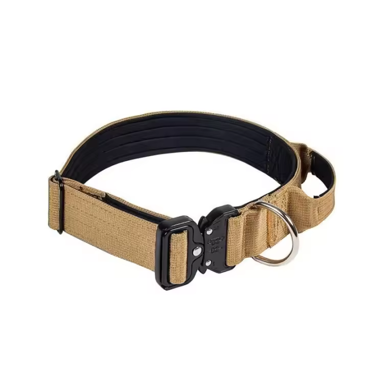 Juego correa collares tácticos nailon perro, hebilla aleación de Zinc resistente duradera, Collar grueso con forro suave para - 1