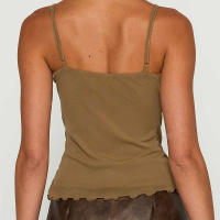 Camiseta sin mangas con purpurina brillante para mujer Y2k, Tops cortos con cuentas de lentejuelas de hadas, camisola sin mangas de varias capas, chaleco de verano, ropa de calle - details 8