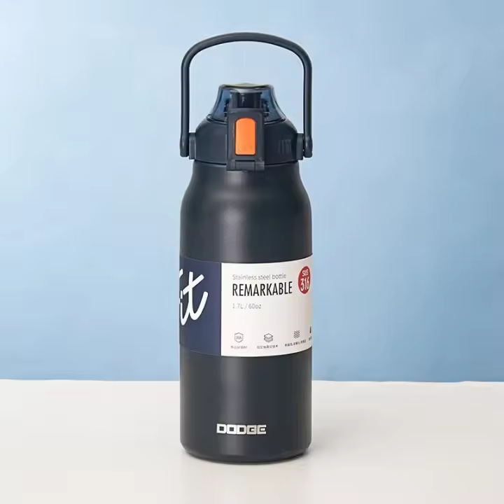 Gran capacidad con botellas aisladas de acero inoxidable, tazas de agua fría y caliente, botellas de vacío para gimnasio - 1