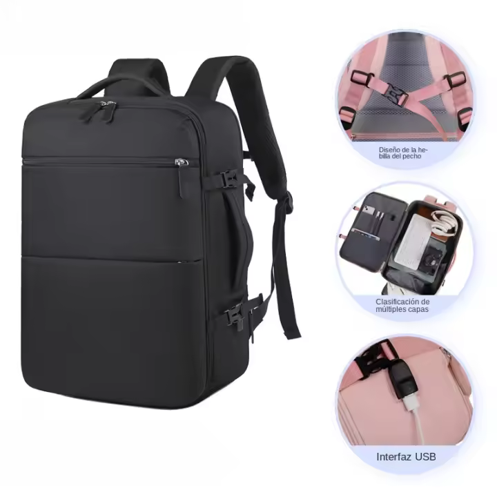 Mochila de viaje de negocios con función de bolsa para computadora, multi-impermeable y de gran capacidad para hombres y mujeres - 1