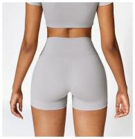 Pantalones cortos de Yoga para mujer, mallas de cintura alta de Color sólido, suaves, ajustados, deportivos, de compresión - details 17