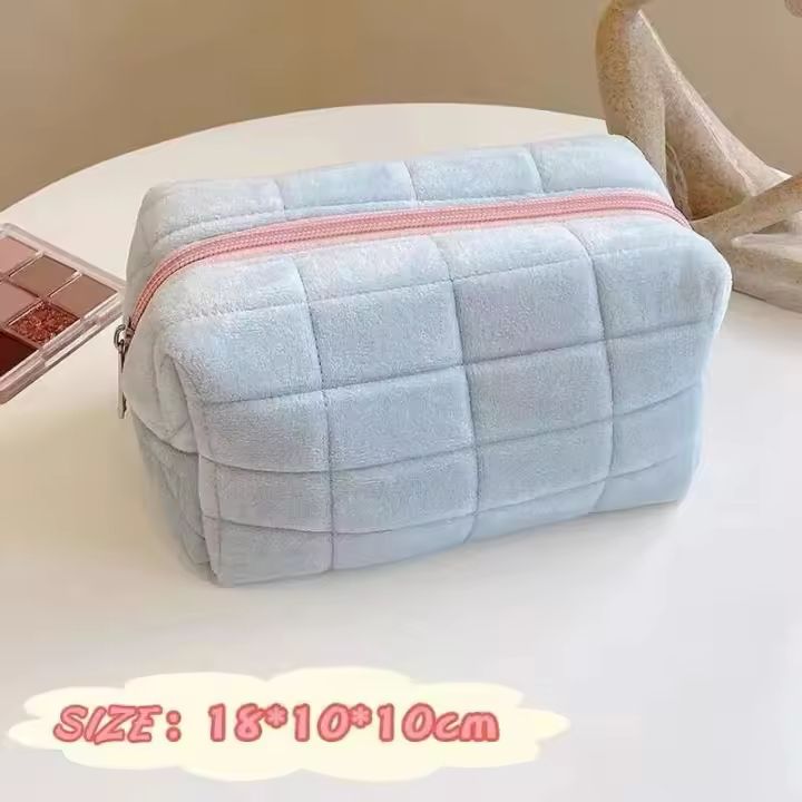 Bolsa de Cosméticos Sólida para Mujer Organizador de Maquillaje con Cremallera Estuche para Lápices - 1