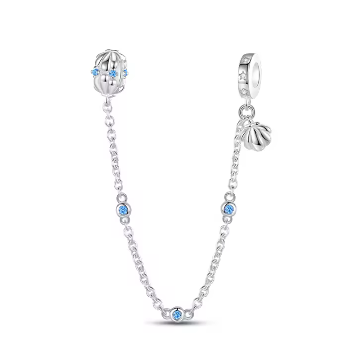 Cuentas colgantes de plata de ley 925 con conchas de océano, cuentas de cadena de seguridad, pulsera Original para hacer joyas, regalo del Día de San Valentín - 1
