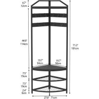 Perchero de esquina de metal, perchero de pie con 12 ganchos móviles y estante de almacenamiento para pasillo, salón, dormitorio, oficina, pasillo, entrada - details 6