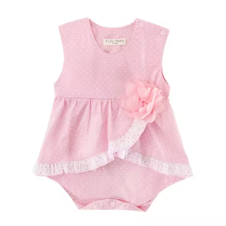 Pijama infantil de algodón con flores, traje triangular para recién nacido, verano - 1