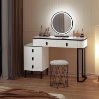 Con Luz Regulable en 3 Niveles, 5 Cajones de Madera Maciza, Mesa Con Cajonera, Montaje Flexible, - details 5