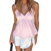 Camiseta rosa sin tirantes con Ence para Mujer, top Y2K Fairy Grunge, cuello en V, camiseta sin mangas, streetwear verano 2000 - details 2