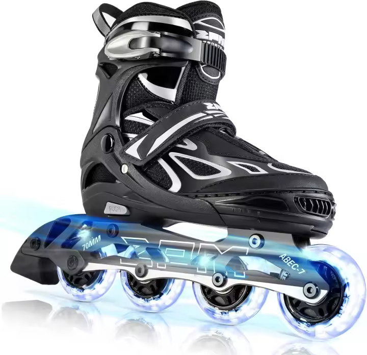 Patines en línea Vinal Regulables con iluminación LED completa, luces intermitentes para niños y niñas. - 1