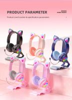 Auriculares con orejas de gato y luz LED RGB para niños y niñas, cascos inalámbricos con Bluetooth 5,3 para juegos, PC - details 16