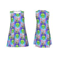 Vestido Duo de búho sin mangas informal para mujer, divertido pájaro verde, viajes personalizados, D-Duogos - details 82
