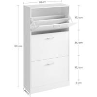 Armario de Madera de 3 Pisos Diseño con 3 Puertas Abatibles Ideal para Entrada Estrecha, Pasillo, Sala de Estar 60 x 24 x 120 cm Marrón Rústico - details 34