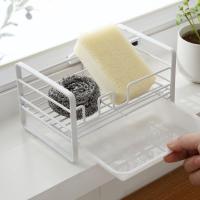 Soporte de esponja grande y resistente, estante de secado de organización eficiente y duradero, cesta de almacenamiento de cocina portátil para el hogar, Blanco/negro - details 1