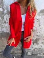 2025 Chaqueta casual con capucha de un solo pecho, color sólido, otoño e invierno, - details 8