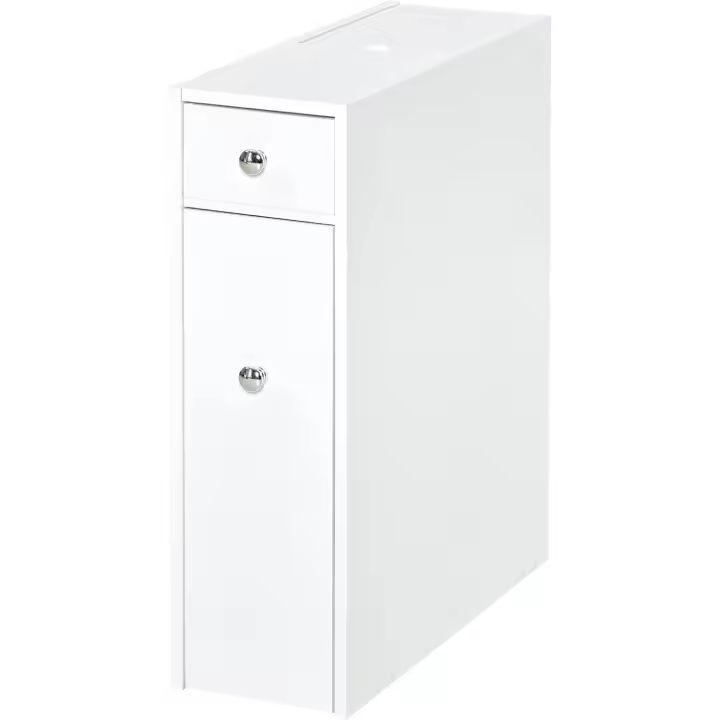 Estrecho 2 Cajones y Compartimiento Superior Tapa Lavabo Ducha 17x48x58 cm Blanco - 1